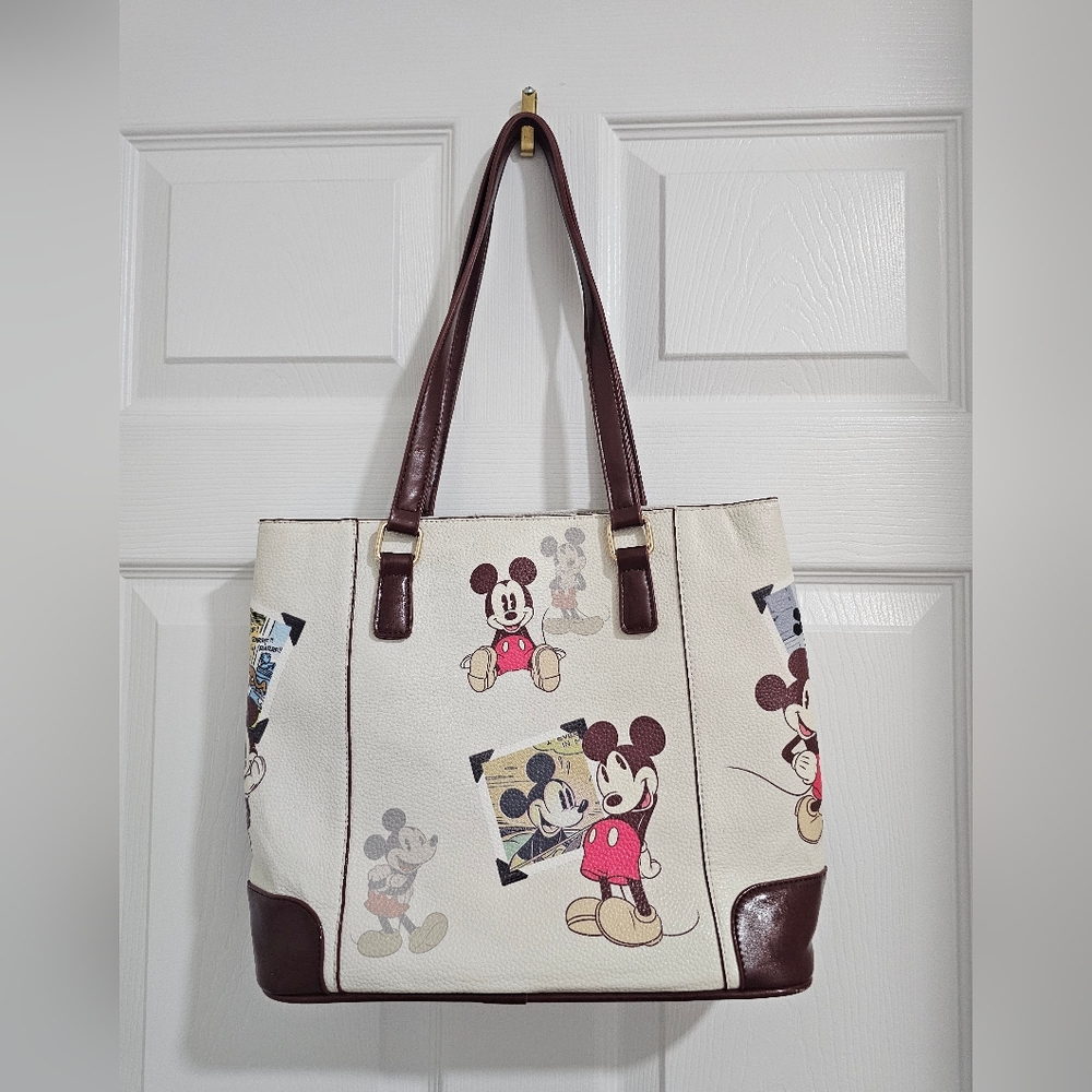 The Bradford Exchange Mickey Mouse Cream and Brown Shoulder Bag